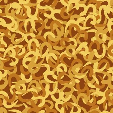Seamless vector abstract pattern with golden worm like shapes Stock Illustration