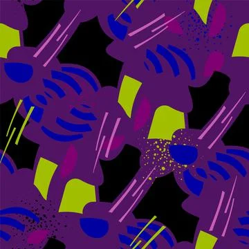 Seamless vector abstract pattern with hand drawn curved elements for prints, tex Stock-Illustration