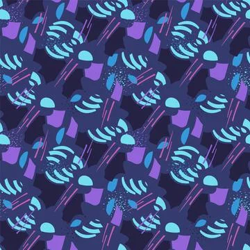 Seamless vector abstract pattern with hand drawn curved elements for prints, tex Stock Illustration