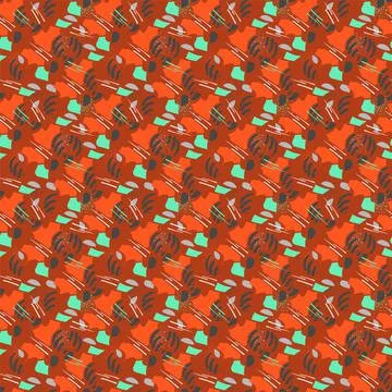 Seamless vector abstract pattern with hand drawn curved elements for prints, tex Stock-Illustration