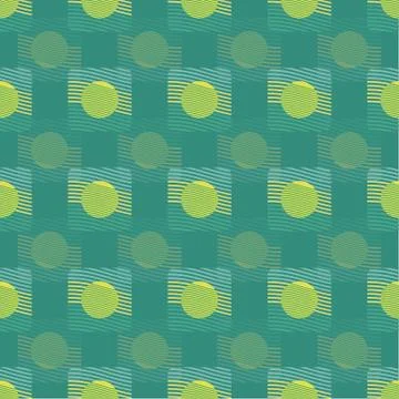 Seamless vector abstract pattern pattern with pill shaped circles and squares Stock Illustration