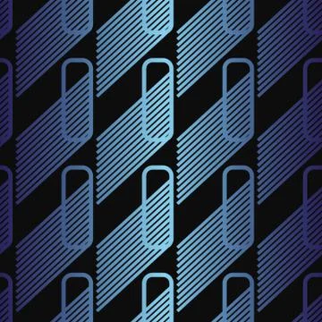 Seamless vector abstract pattern with rounded rectangles and metallic gradient Stock Illustration