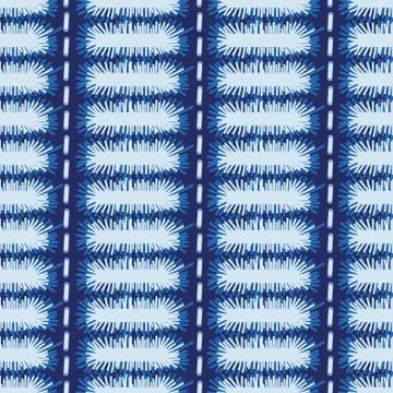 Seamless vector abstract pattern with stitched rectangles in indigo blue colors Stock Illustration
