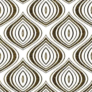 Seamless vector abstract pattern for textile and decoration with gold glitter Stock Illustration