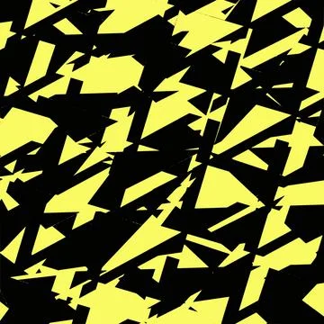 Seamless vector abstract pattern. Yellow and black colors geometric shapes. Stock Illustration