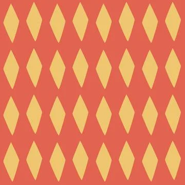 Seamless Vector Argyle Pattern. Yellow diamonds on a red background. Stylish Stockillustratie