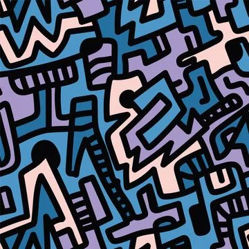Seamless vector artwork with aztec ethnic abstract pattern Stock Illustration