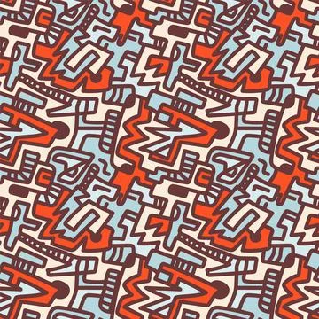 Seamless vector artwork with aztec ethnic abstract pattern Stock Illustration