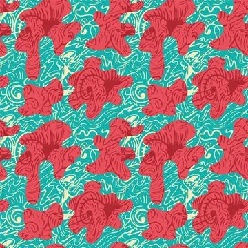 Seamless vector artwork with hand drawn wave abstract unique pattern 스톡 일러스트