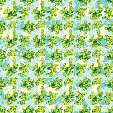 Seamless vector artwork with hand drawn wave abstract unique pattern 스톡 일러스트