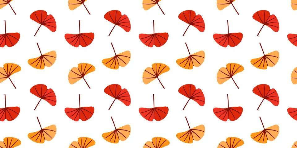 Seamless vector autumn leaves pattern design Stock Illustration