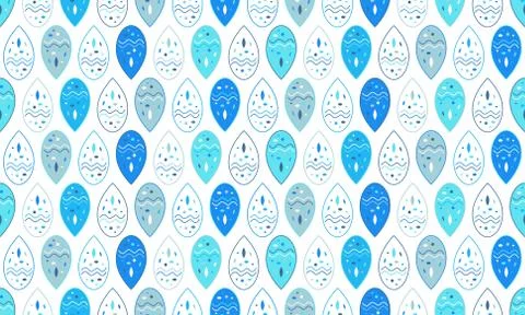 Seamless vector background. Abstract blobs pattern. Blue and white ornament イラスト素材