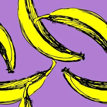 Seamless vector background bananas Stock Illustration