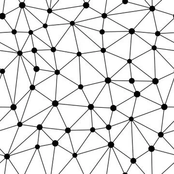 Seamless Vector Background from cells, triangles. Irregular Mosaic backdrop. Stock Illustration