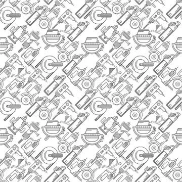 Seamless vector background for construction tools Stock Illustration