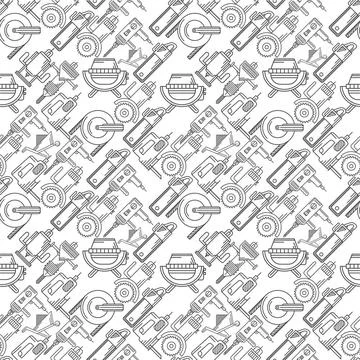 Seamless vector background for construction tools Seamless vector monochro... Stock Photos
