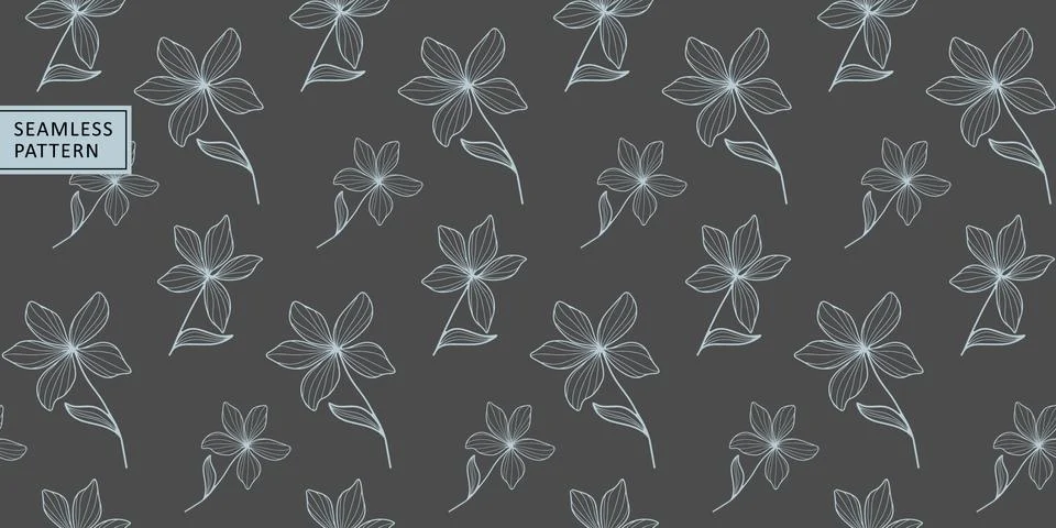 Seamless vector background with delicate blue flowers Stock Illustration