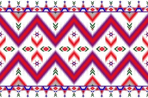 Seamless Vector Background Geometric patterns, ikat patterns. Stock Illustration