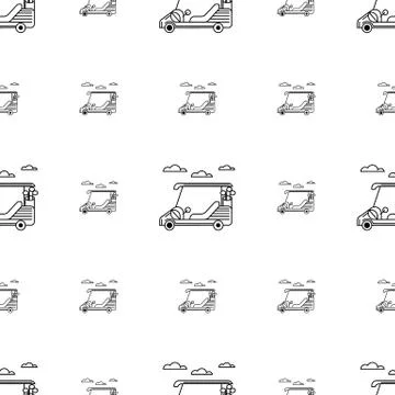 Seamless vector background for golf. Golf cart Stock Illustration