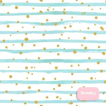 Seamless vector background with hand drawn watercolor stripes, blue pattern Stock Illustration