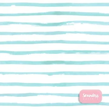 Seamless vector background with hand drawn blue watercolor stripes Stock Illustration