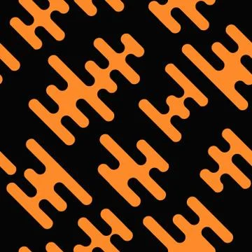 Seamless vector background illustration with abstract shapes orange on black Stock Illustration