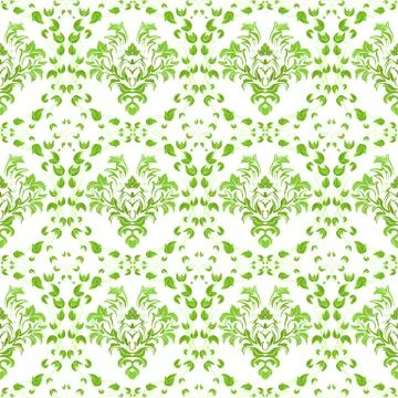 Seamless vector background of leaves and branches Stock Illustration