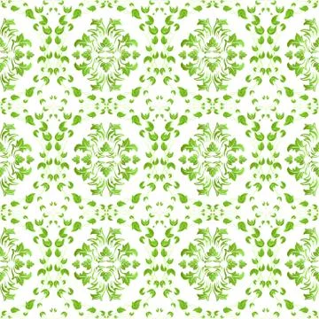 Seamless vector background of leaves and branches Stock Illustration