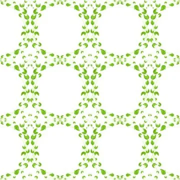 Seamless vector background of leaves and branches Stock Illustration