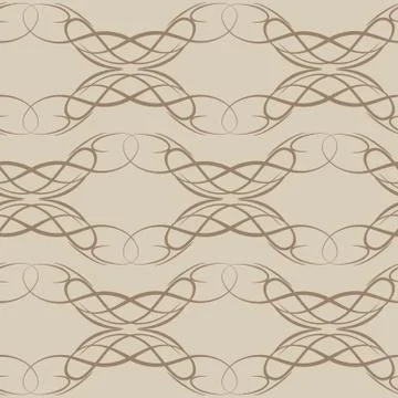 Seamless vector background of lines in the form of a circle isolated on coffe Illustration