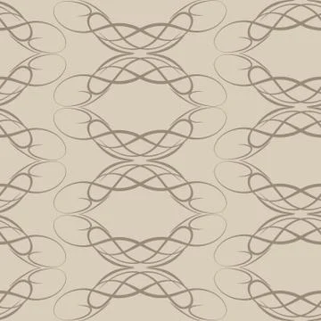 Seamless vector background of lines in the form of a circle isolated on coffe Stock Illustration