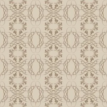 Seamless vector background of lines in the form of a circle isolated on brown Illustrazione stock