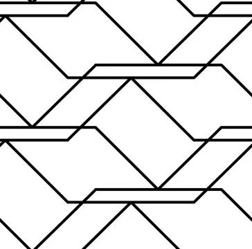 Seamless vector background from shapes created from black lines. イラスト素材