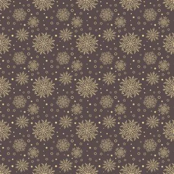 Seamless Vector Background With Snowflakes Stock Illustration