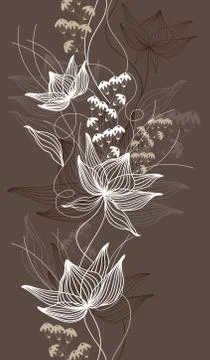 Seamless vector background, texture with flowers, floral pattern Stock Illustration