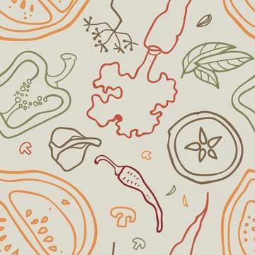 Seamless vector background with vegetables. Stock Illustration