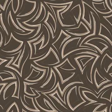 Seamless vector beige texture of angles and triangles drawn with smooth strokes Stock Illustration