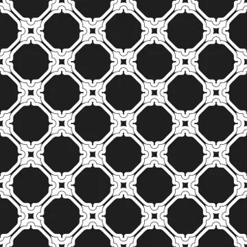 Seamless Vector Black and White Pattern in Arabian Style Illustrazione stock