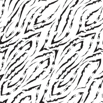 Seamless vector black line pattern with sharp corners smoothly flowing into each Illustrazione stock