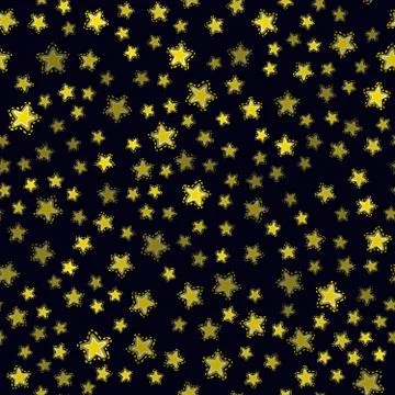 Seamless vector black pattern with yellow stars. Absctract nordic pattern. Illustrazione stock