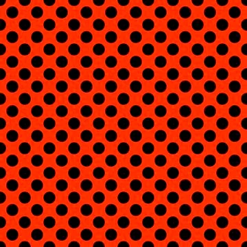 Seamless vector black polka dots pattern on red background Stock Illustration