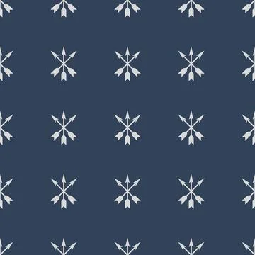 Seamless vector blue background with silver three arrows. Minimalist male p.. Stock Illustration