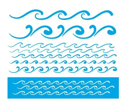 Seamless vector blue wave line pattern Illustrazione stock