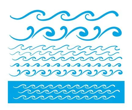 Seamless vector blue wave line pattern Seamless vector blue wave line patt... Stock Photos
