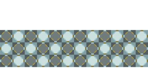 Seamless vector border pattern. Hand drawn square geometric mosaic grid. Modern Stock Illustration