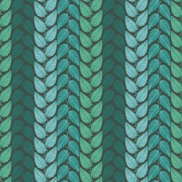 Seamless vector botanical striped pattern Stock Illustration