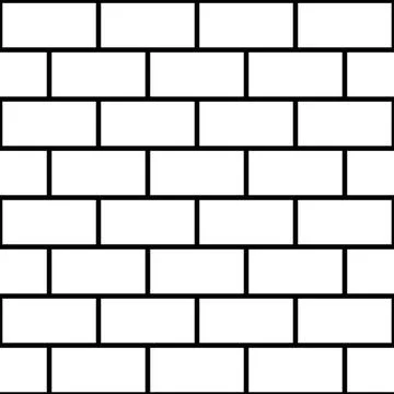 Seamless vector brick wall pattern on transparent background Stock-Illustration