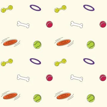 Seamless vector bright pattern for pet store dog toys Stock Illustration