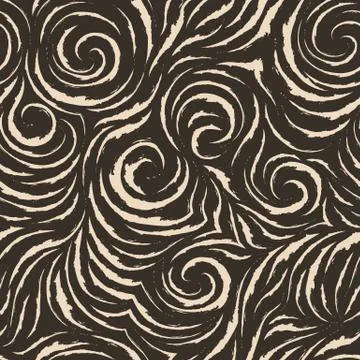 Seamless vector brown pattern of smooth lines with torn edges in the form of  Stock-Illustration