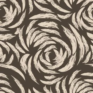 Seamless vector brown pattern, splashes blots torn lines. Stock Illustration